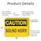 Signmission Sound Horn Caution Sign, Plastic, 18in W x 12in L, 2PK OS-2PACK-CS-P-1218-L-19234 - alternate 4